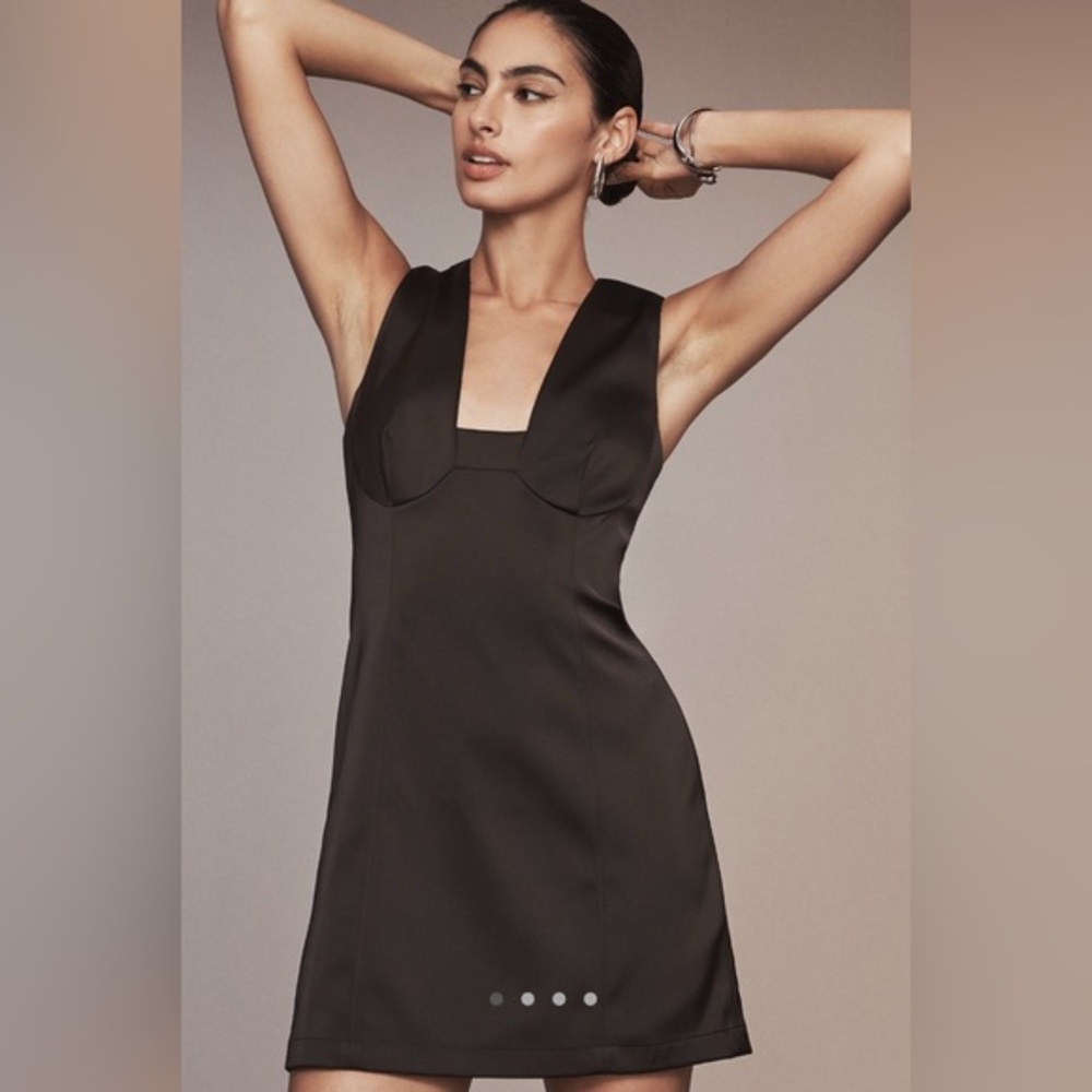 By Anthropologie Dark Brown Sleeveless Square Neck Mini Dress | NWT | Size 10